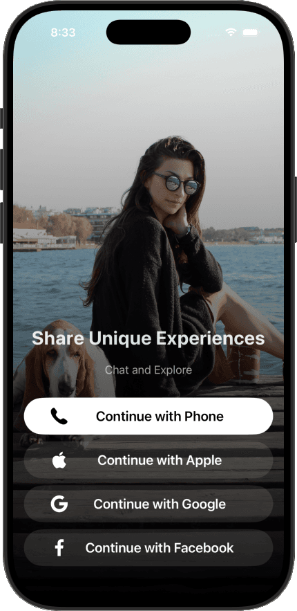 Welcome screen — get started