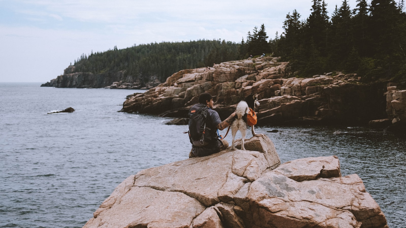 man sitting on rocks
